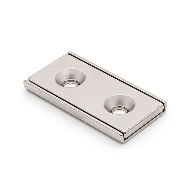 Fabrikpreis Günstiger Seltenerd-Permanentmagnet 20 kg 30 kg Kraftvoller NdFeB-Kanalmagnet in Blockform mit doppeltem Senkloch